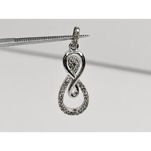 925 Sterling Silver & Diamond Swirl Pendant - (Inside Bale L=3.2mm X W=1.4mm)